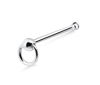 Ball Ring Shaped Silver Bone Nose Stud NSKD-45